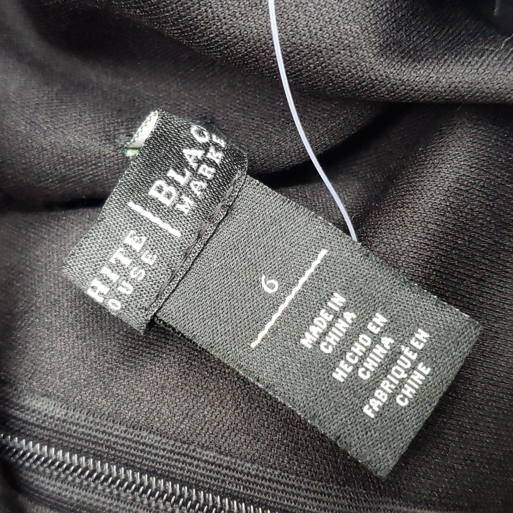 WHITE HOUSE BLACK MARKET Sleeveless Shadow Stripe Black Gown sz 6 NEW Women's - Picture 8 of 13